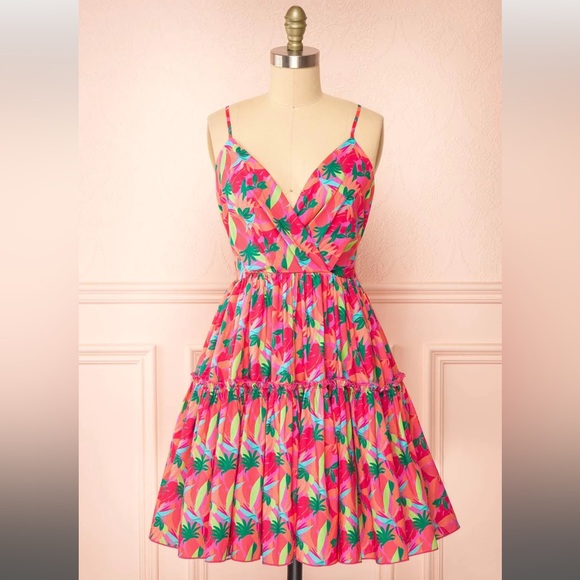 Colorful Short A-line Dress - Picture 1 of 8